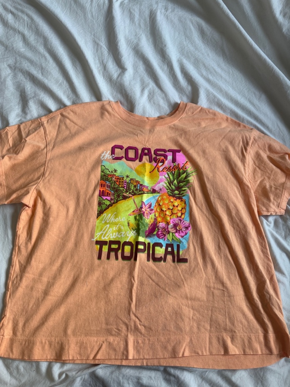 Coast Resorts Tropical Graphic Tee - Peach